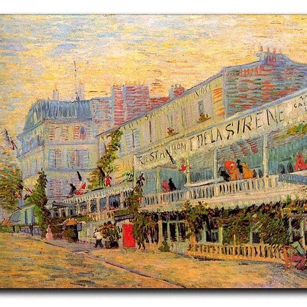 Restaurant de la Sirene at Asnieres Canvas for wholesale by True Modern