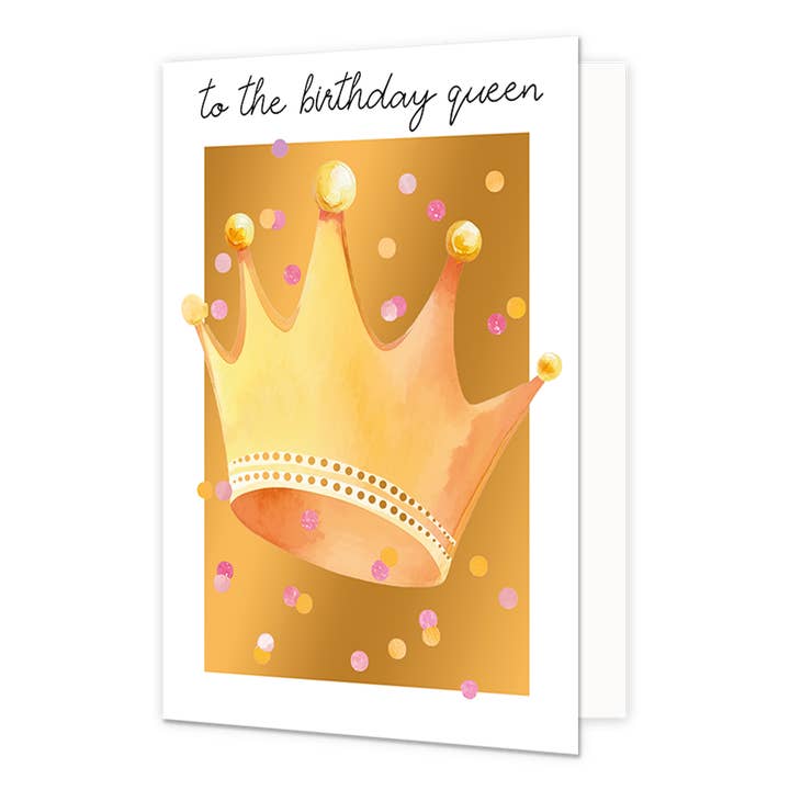 "A la reina del cumpleaños" Tarjeta de cumpleaños con sobre dorado para venta al por mayor de Artige BV