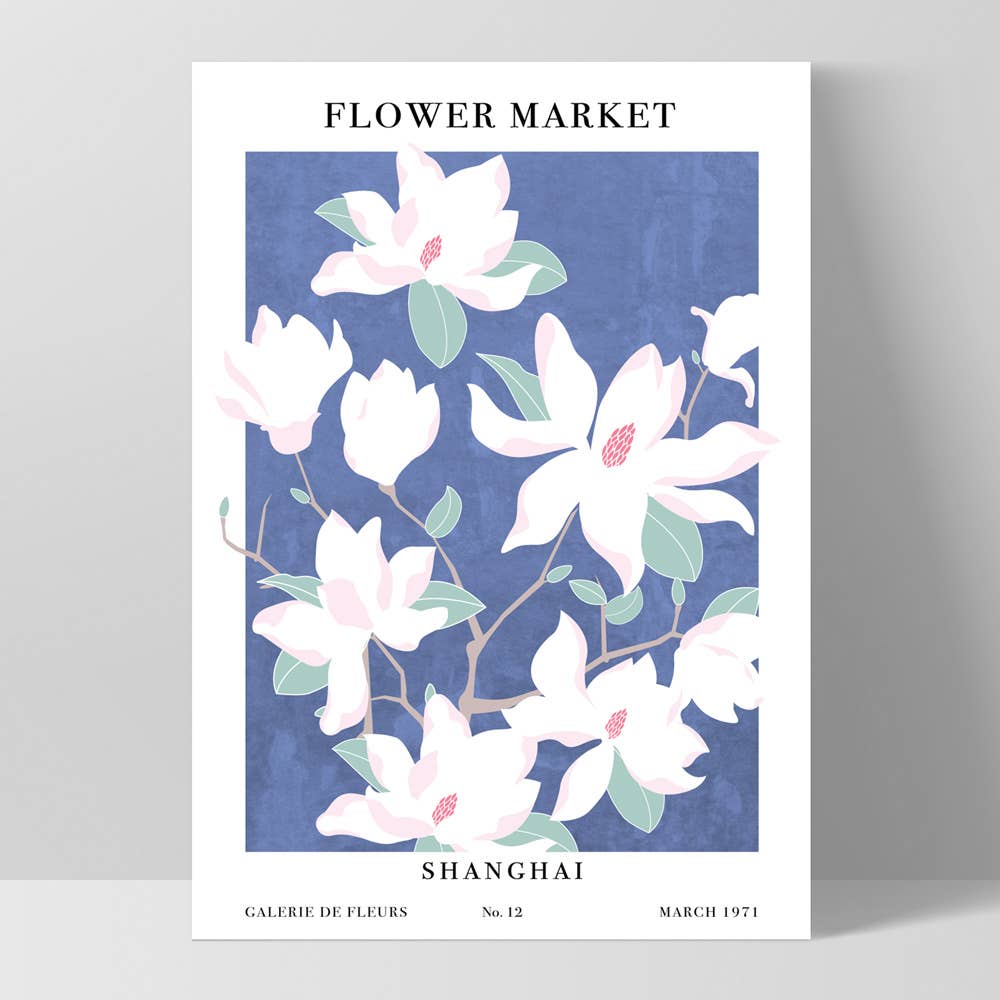 PRINT AND PROPER – Impressão artística por atacado – Flower Market Wall Art Xangai. Poster Magnólias Vintage0