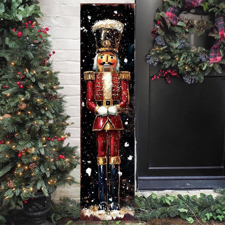 TX USA Corporation - Wholesale Christmas Decoration - 48-inch Christmas Red Nutcracker Porch Sign - Holiday Front Porch Plaque | Christmas Decoration | Christmas Entryway Decor | 48x12in