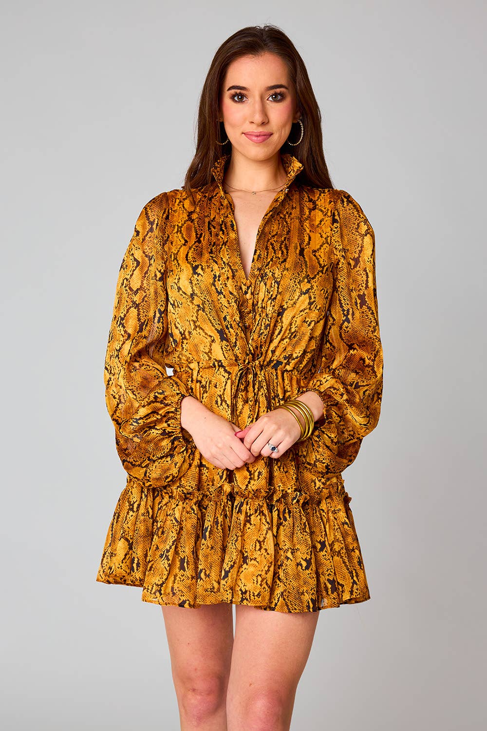 BuddyLove - Wholesale Dress - Women's - Grace Snake Charmer Long Sleeve Tie Waist Dress