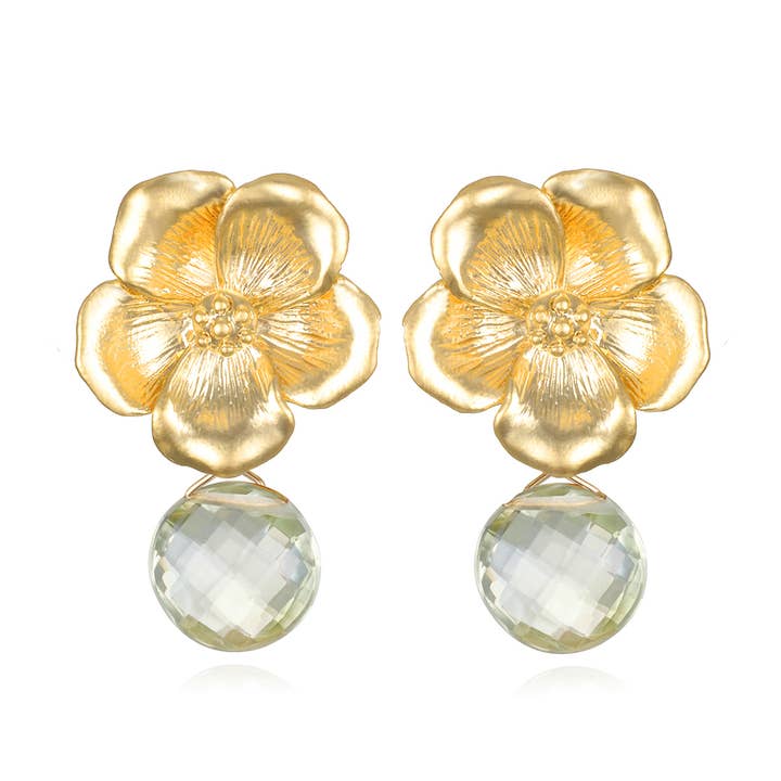 Peony Örhängen-Grön Ametist för wholesale av Amelia Rose Jewelry