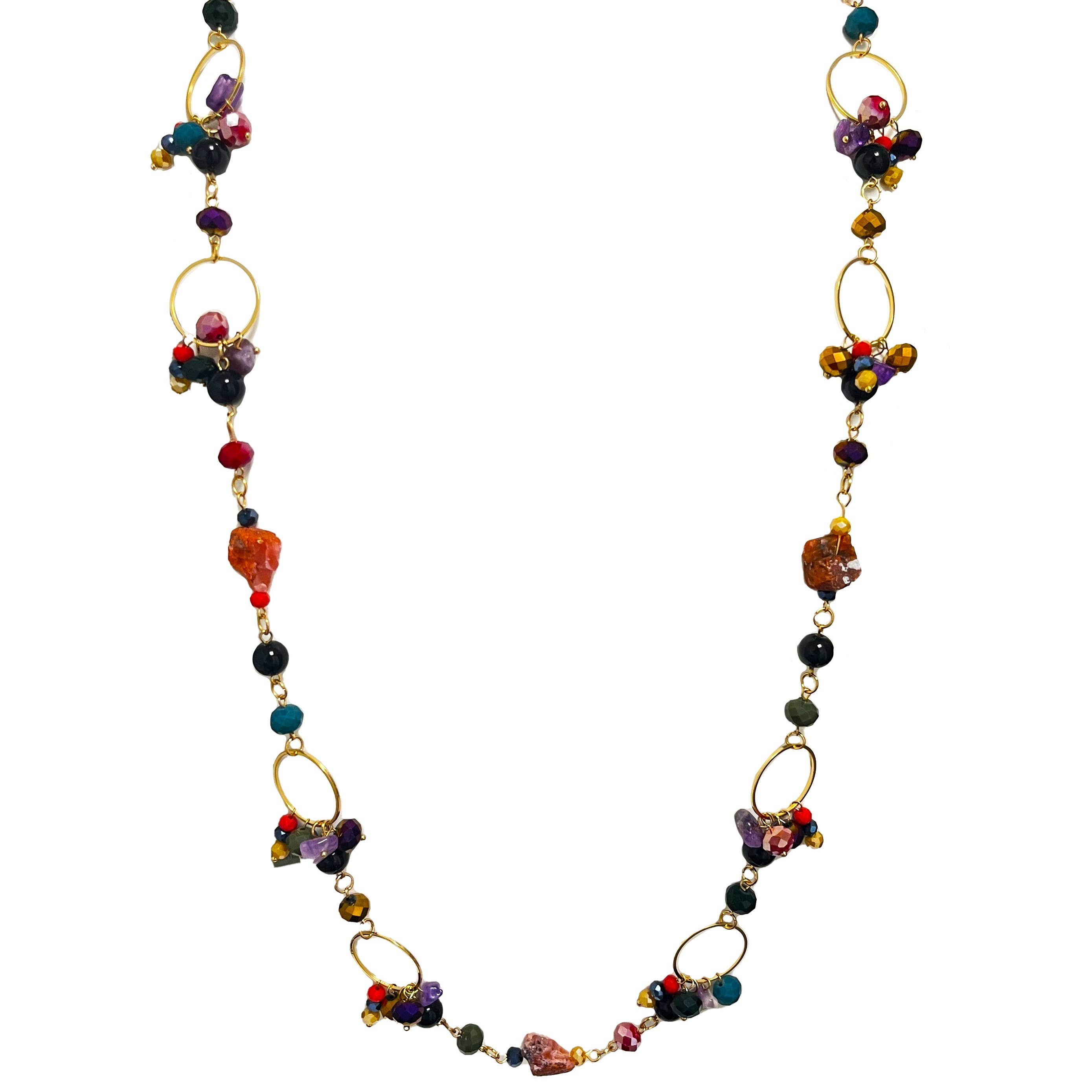 AMORINO SRL - Wholesale Beaded/Pearl Necklace - Long Necklace With Stone - HZM23144E7423
