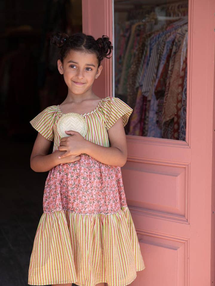 Tulsi green kids dress for wholesale by Sanjanaandme