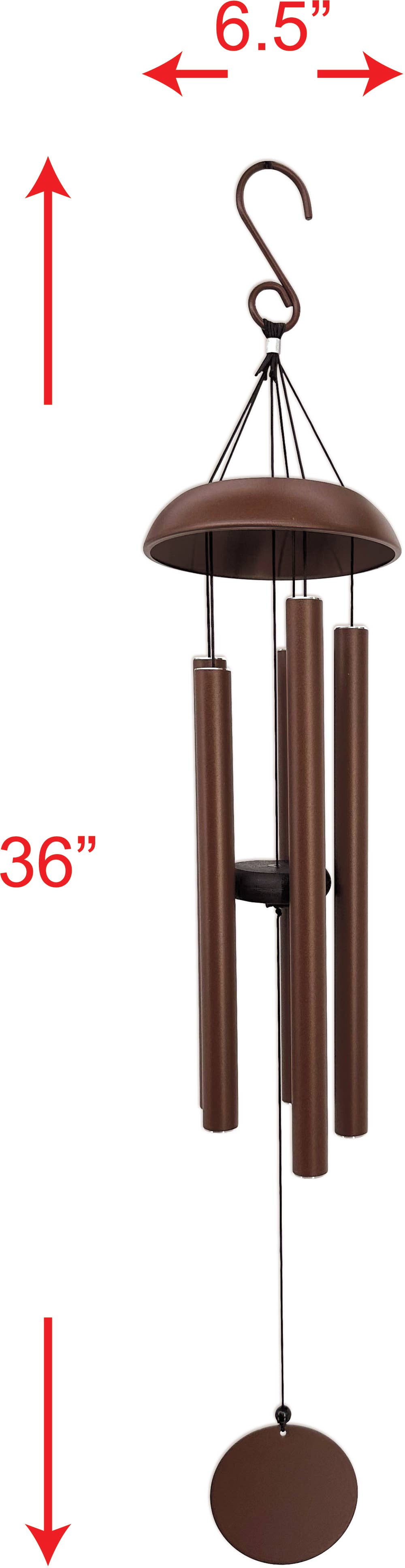 Sunset Vista Designs – wholesale Vindspel – Fläckig brun vindspel 36" - 953881