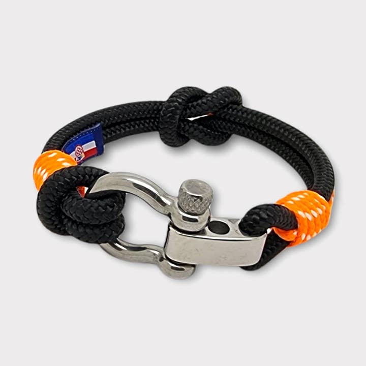 Corsair T010 Bracelet nautique noir orange 5 mm pour la vente par Break Time