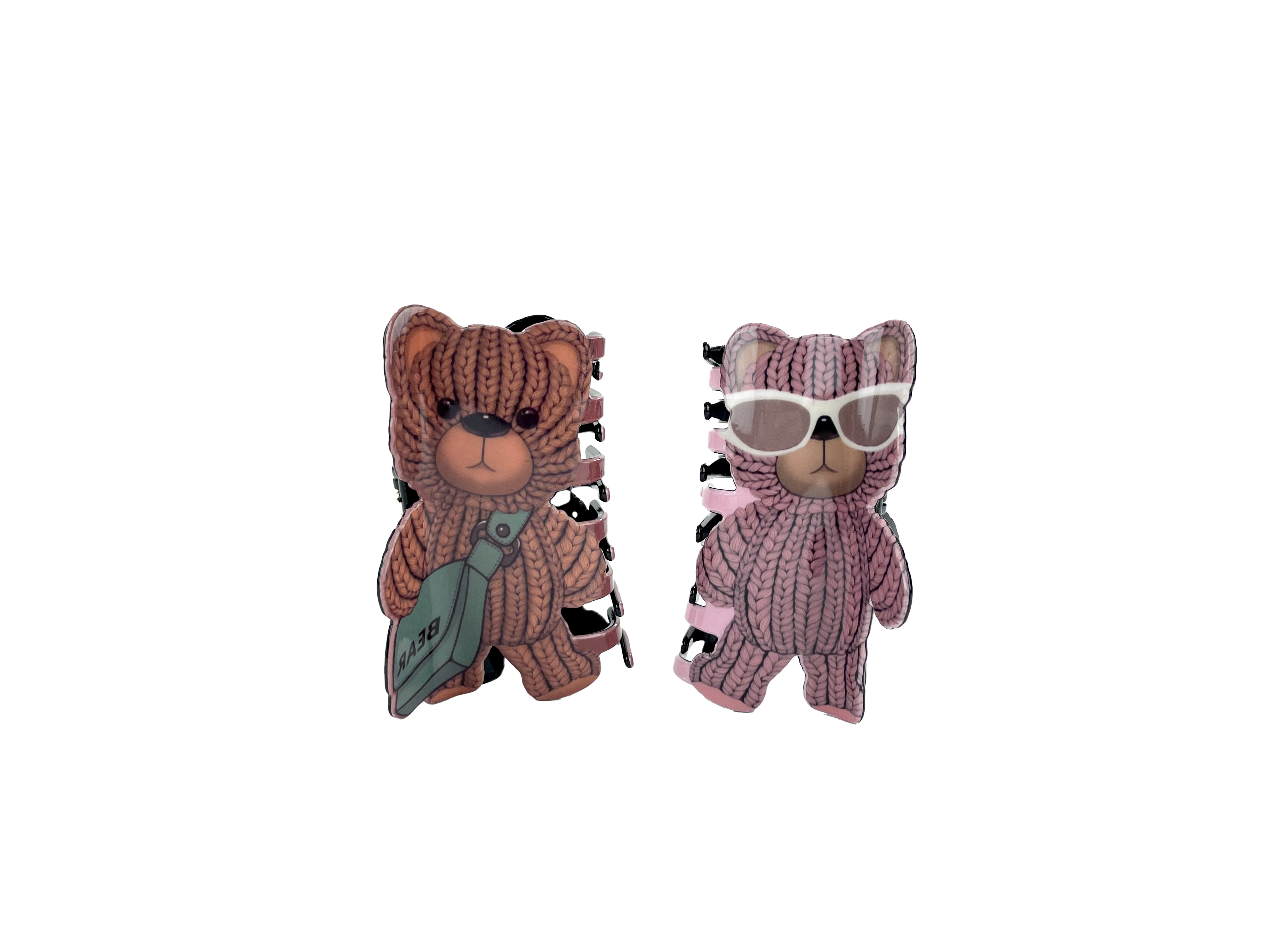 ASSORTED Cute Sunglass Bear Claw Clip JC3610-22 (12PC) for wholesale on Faire1