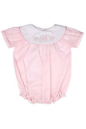 Julius Berger & Carriage Boutique - Wholesale Bodysuit (Non-Footed) - Baby - Personalized Baby Girl Classic Monogram Bubble - Pink1