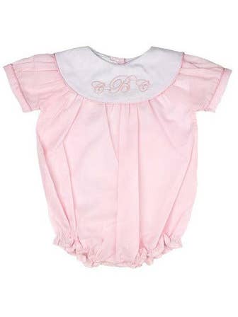 Julius Berger & Carriage Boutique - Wholesale Bodysuit (Non-Footed) - Baby - Personalized Baby Girl Classic Monogram Bubble - Pink1