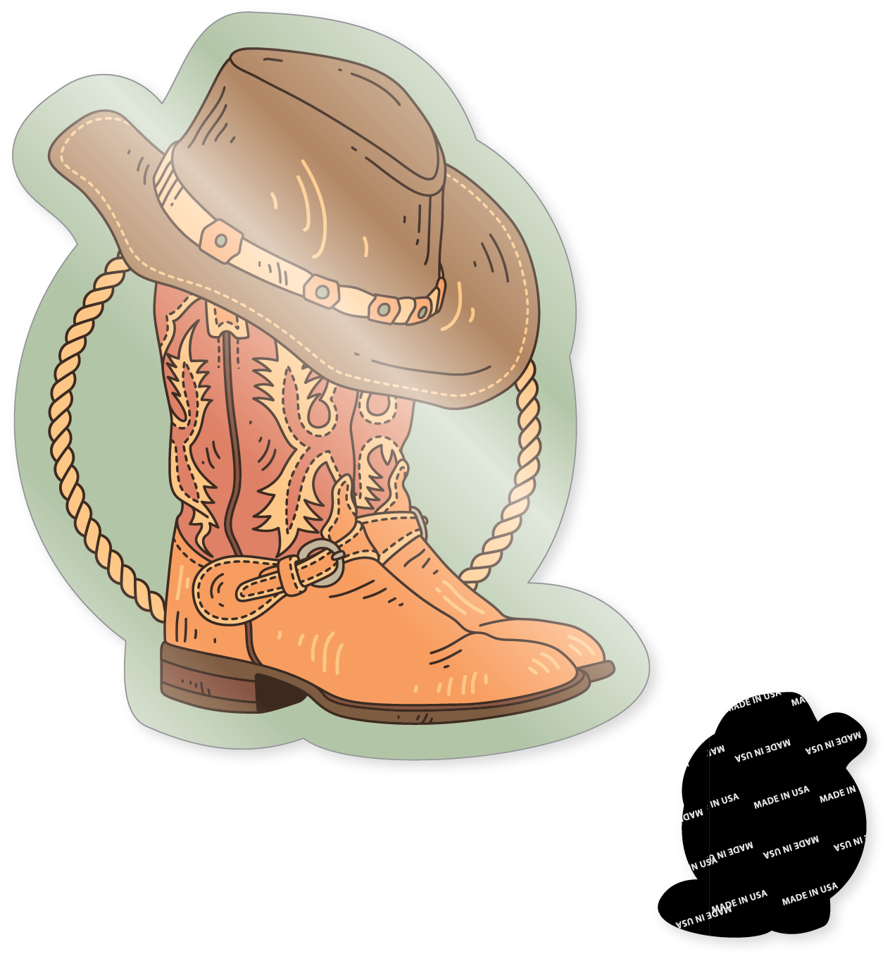 Morris Magnets - Wholesale Magnet - Magnet - Vintage Cowboy Hat & Boots3