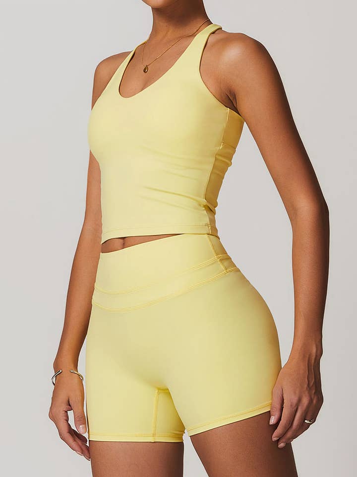 Crave by FW - Wholesale Tank top – Women′s - Solid U Neck Cross Back Yoga Tank Tops with Padded1