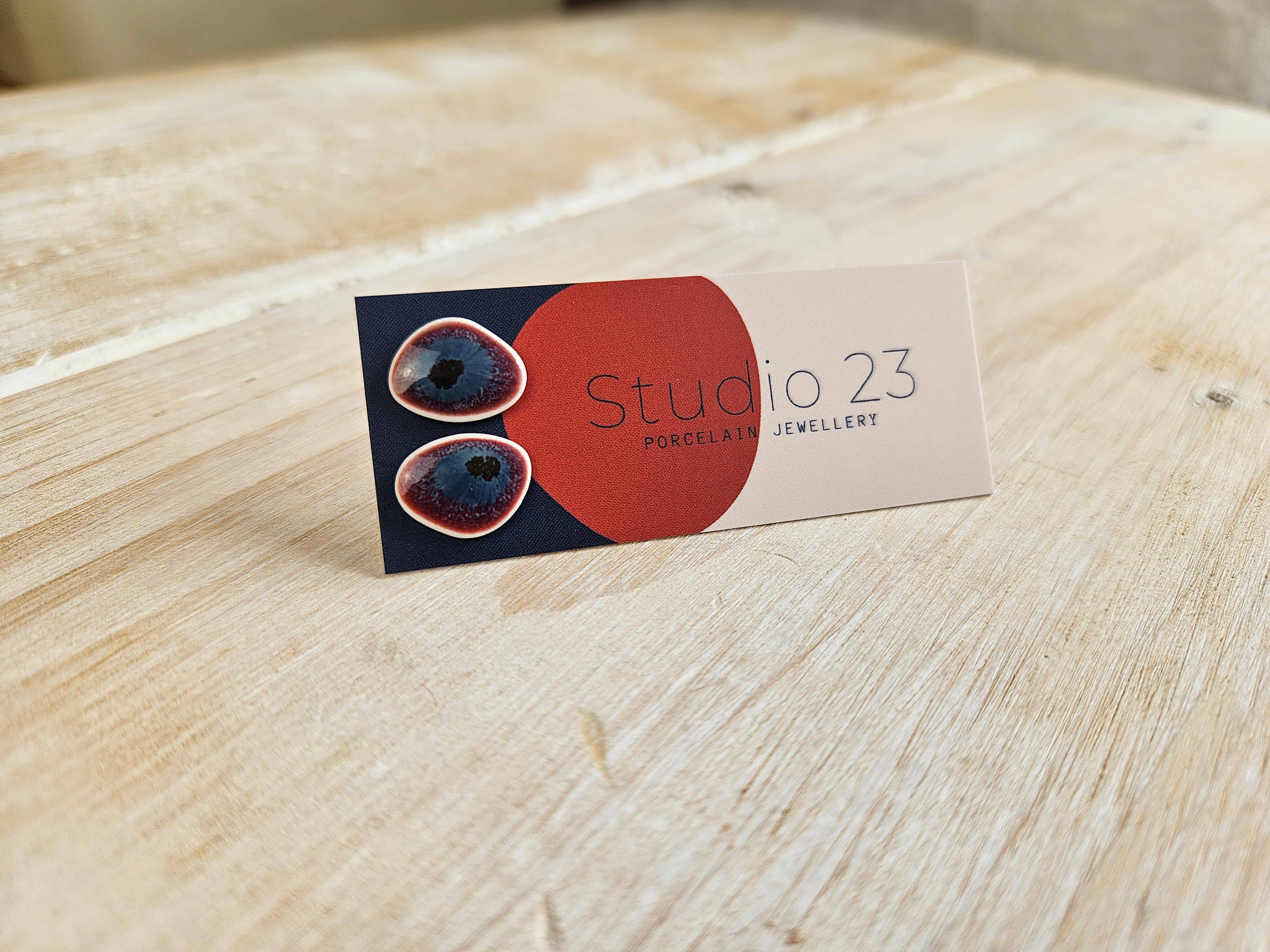 Studio 23 Ceramics - Vente Clous d'oreille - Paire de boucles d’oreilles clous en forme de galet7