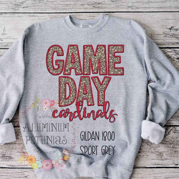 Aluminum Petunias - Wholesale Sweatshirt - Women's - Game Day Faux Embroidery Graphic Tee11