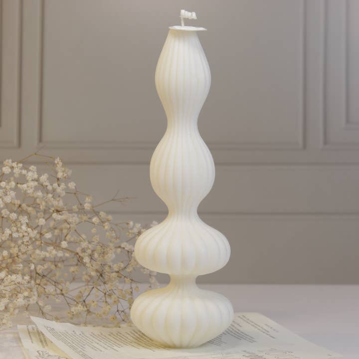 Shaped Candle, Curved Candle, Agatha Candle, Handmade Candle for wholesale by Aguas Claras Organics