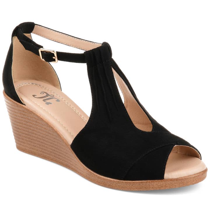Journee - Wholesale Wedges - Women's - Kedzie Wedge Heel Sandals In Faux Leather4