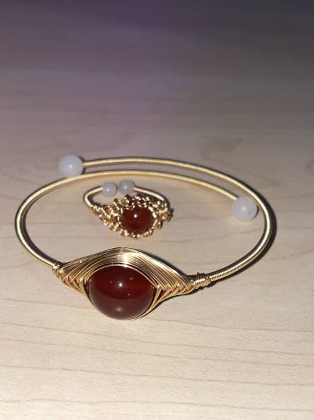 Set de pulsera y anillo de cornalina para venta al por mayor de Earth Potions
