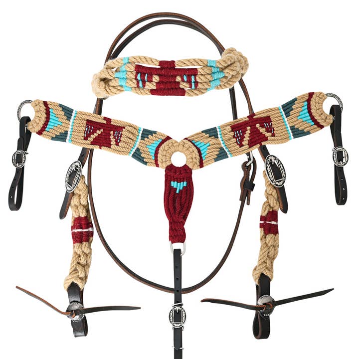 HILASON - Wholesale Horseback Riding Gear - Western Wool Headstall & Breast Collar Tack Set
