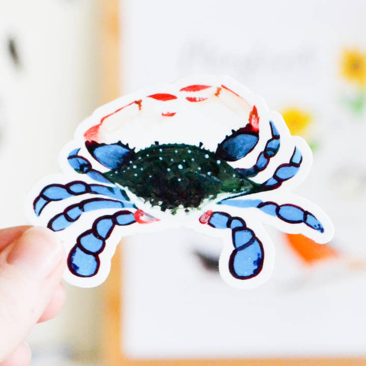 Blå Krabbe Sticker for engroshandel hos Laura King Paints