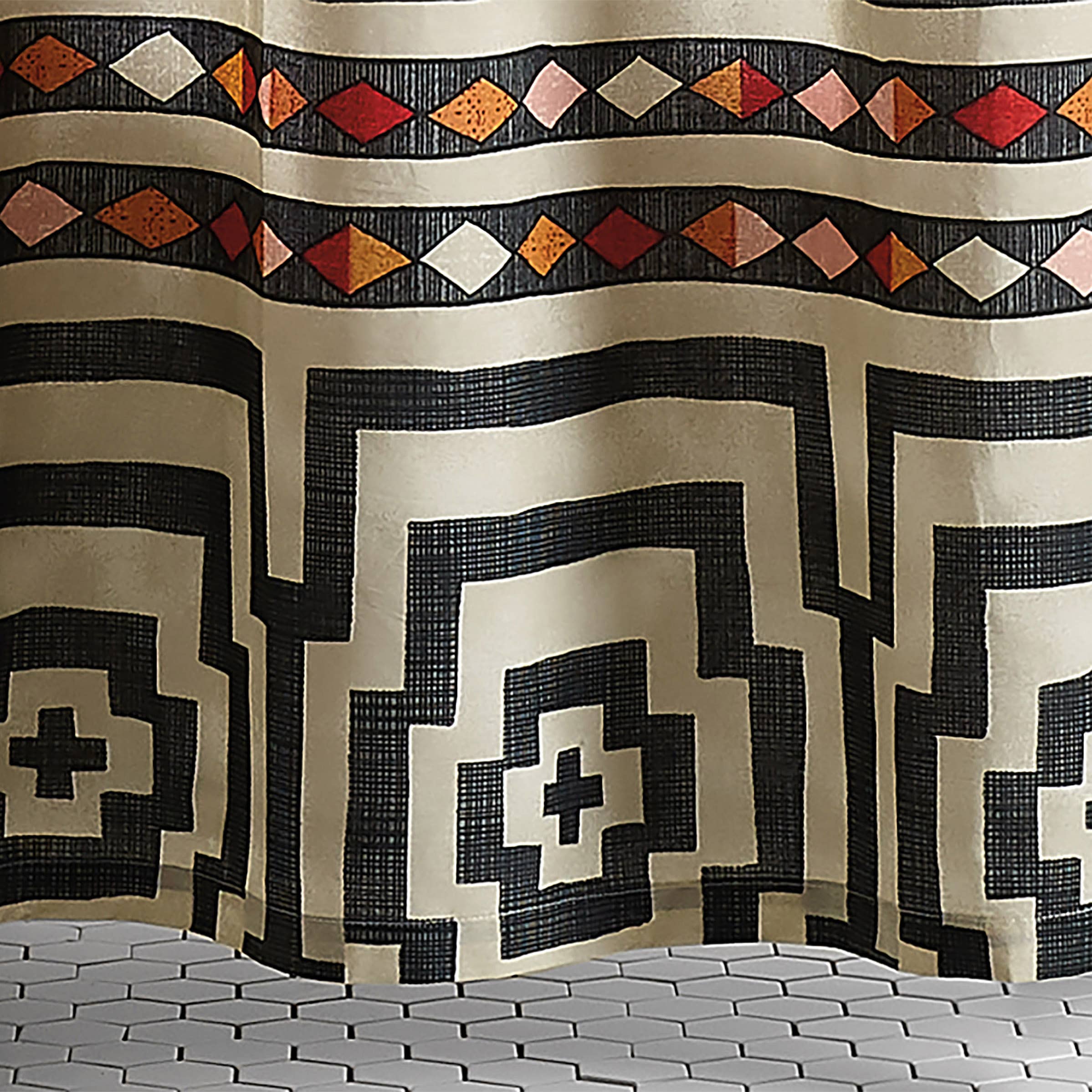 Peking Handicraft - Wholesale Shower Curtain - Black Hypnotic Shower Curtain - Justina Blakeney1