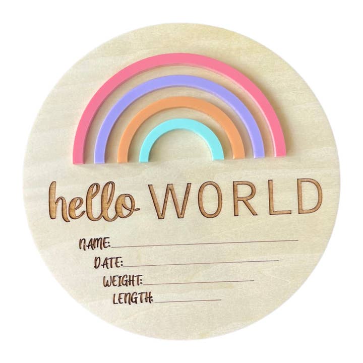 Hello World Rainbow Pastels for wholesale by Timber Tinkers
