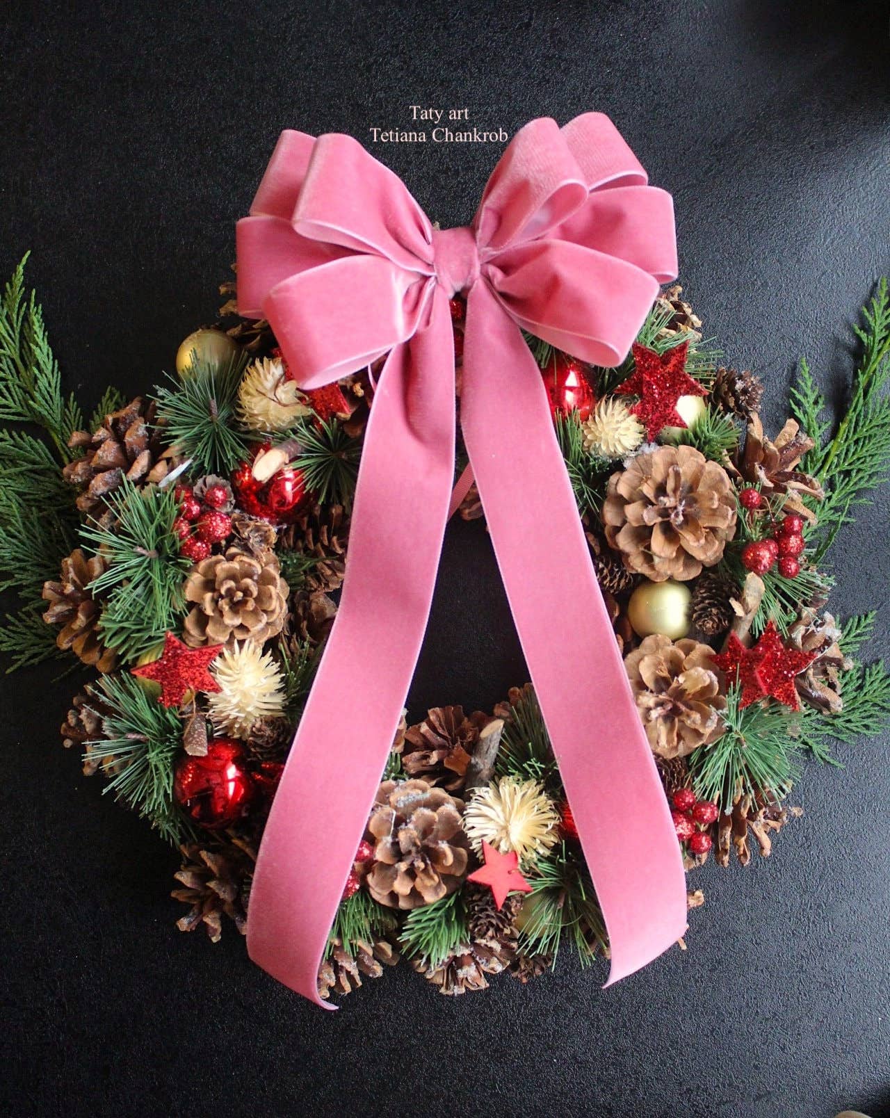 Idea Tatyart - Wholesale Tree Topper - 7" Velvet Christmas Bow Ties for Wreaths and Tree Toppers #20