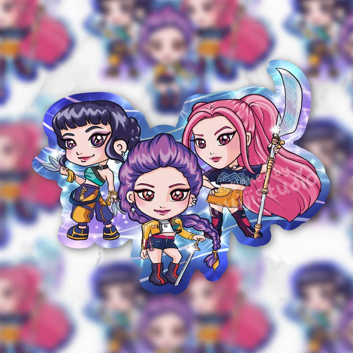 Muijistudio - Wholesale Sticker - Kpop Korean Girl Trio Demon Hunter Vinyl Sticker0