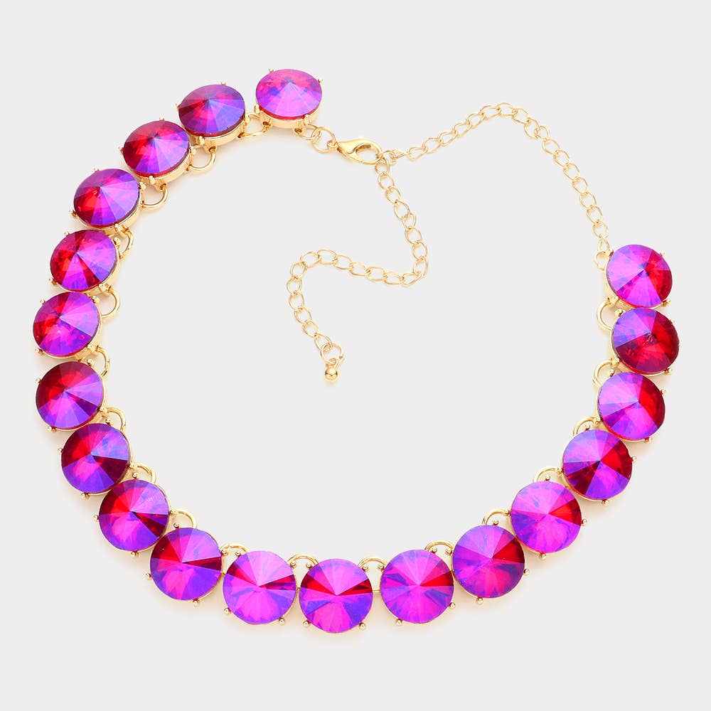 Sensibling Corp. - Wholesale Link & Chain Necklace - Round Stone Link Evening Necklace17