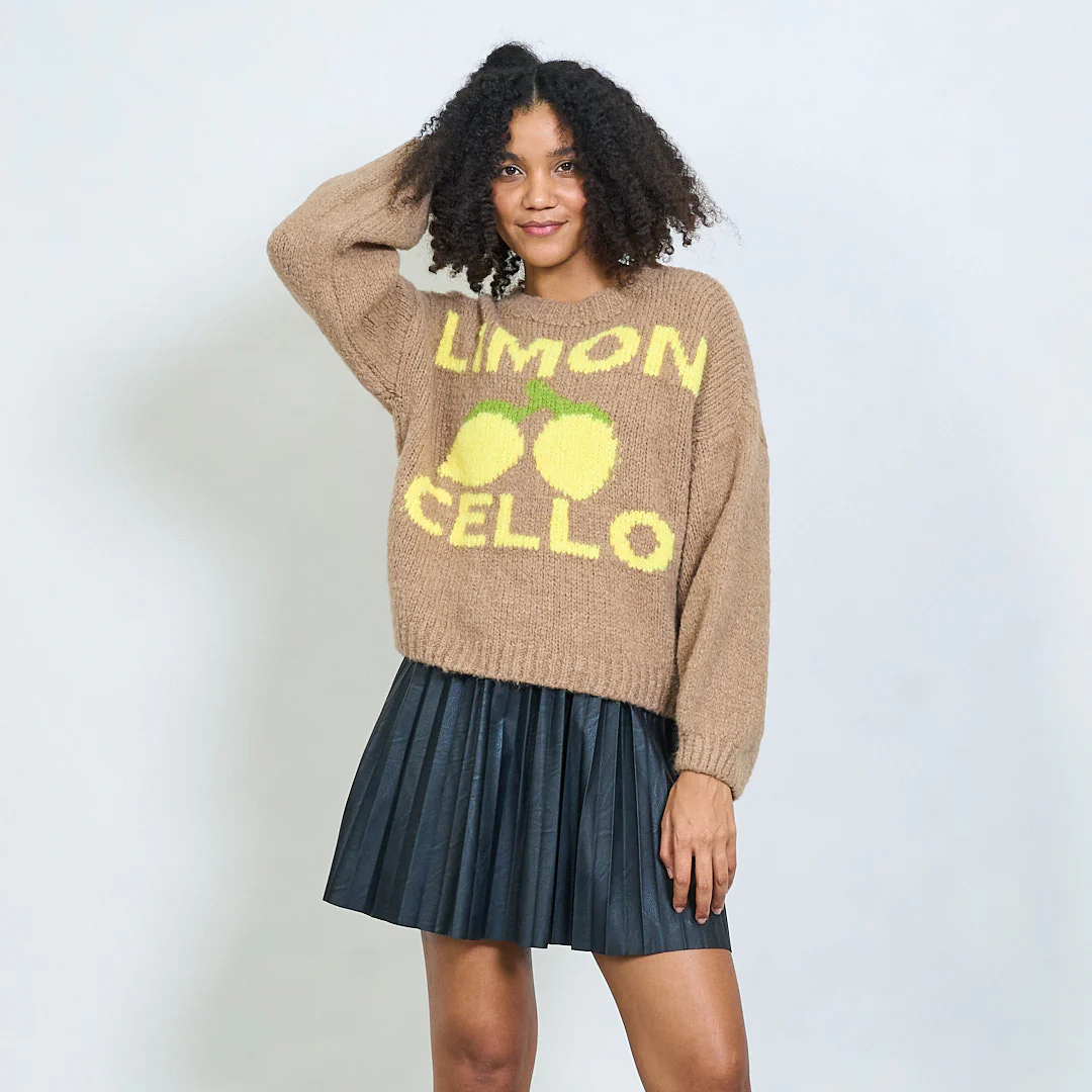 AMELÉ - Wholesale Knit Sweater - Women's - Soft knit sweater with lemon embroidery7