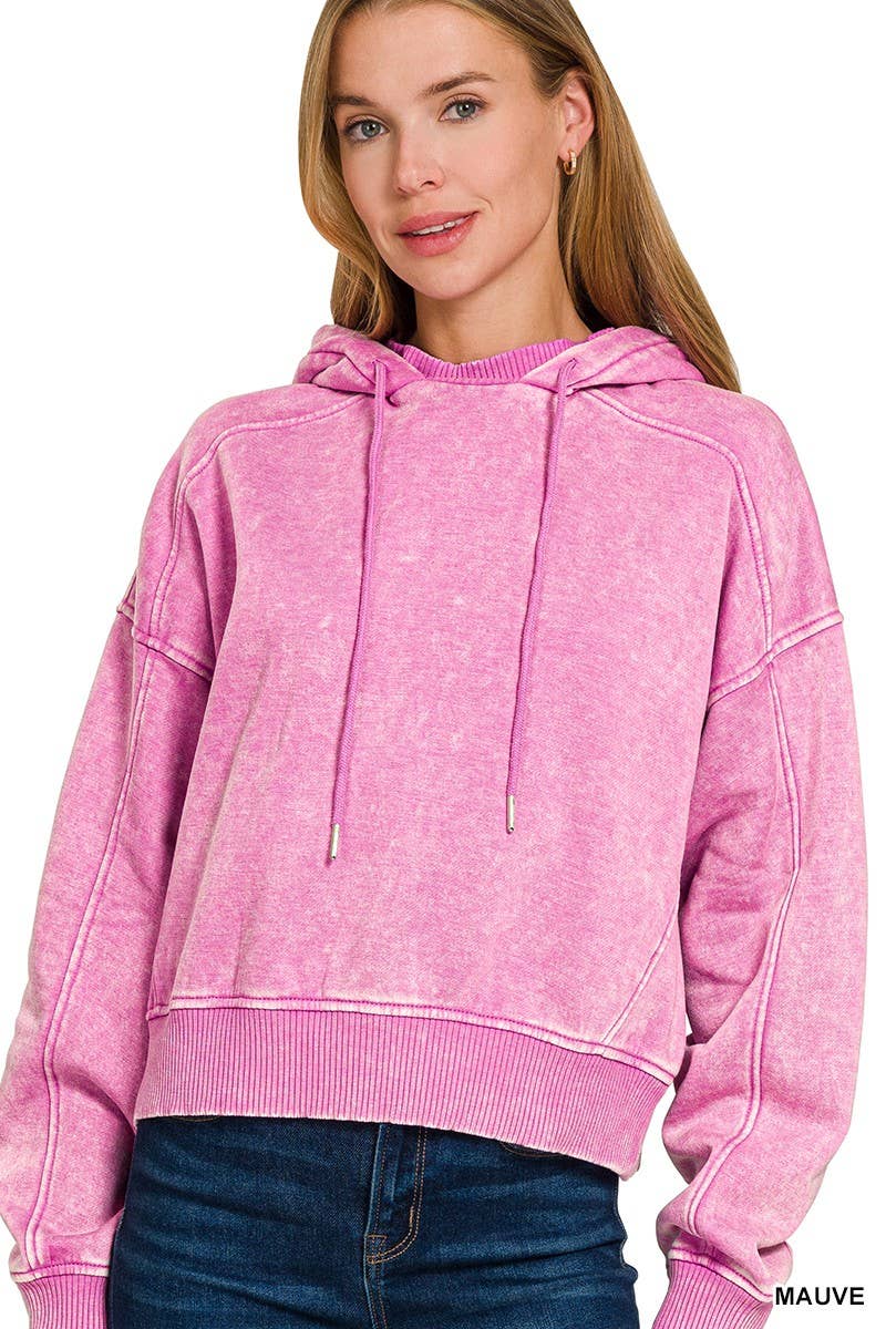 Vanilla Monkey - Wholesale Hoodie - Women's - Acid Wash Fleece Hoodie6