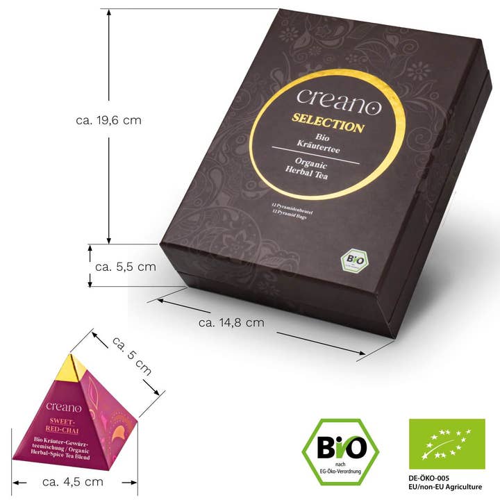 Creano - Wholesale Loose tea - Organic 12er Pyramid Gift Set 30g1