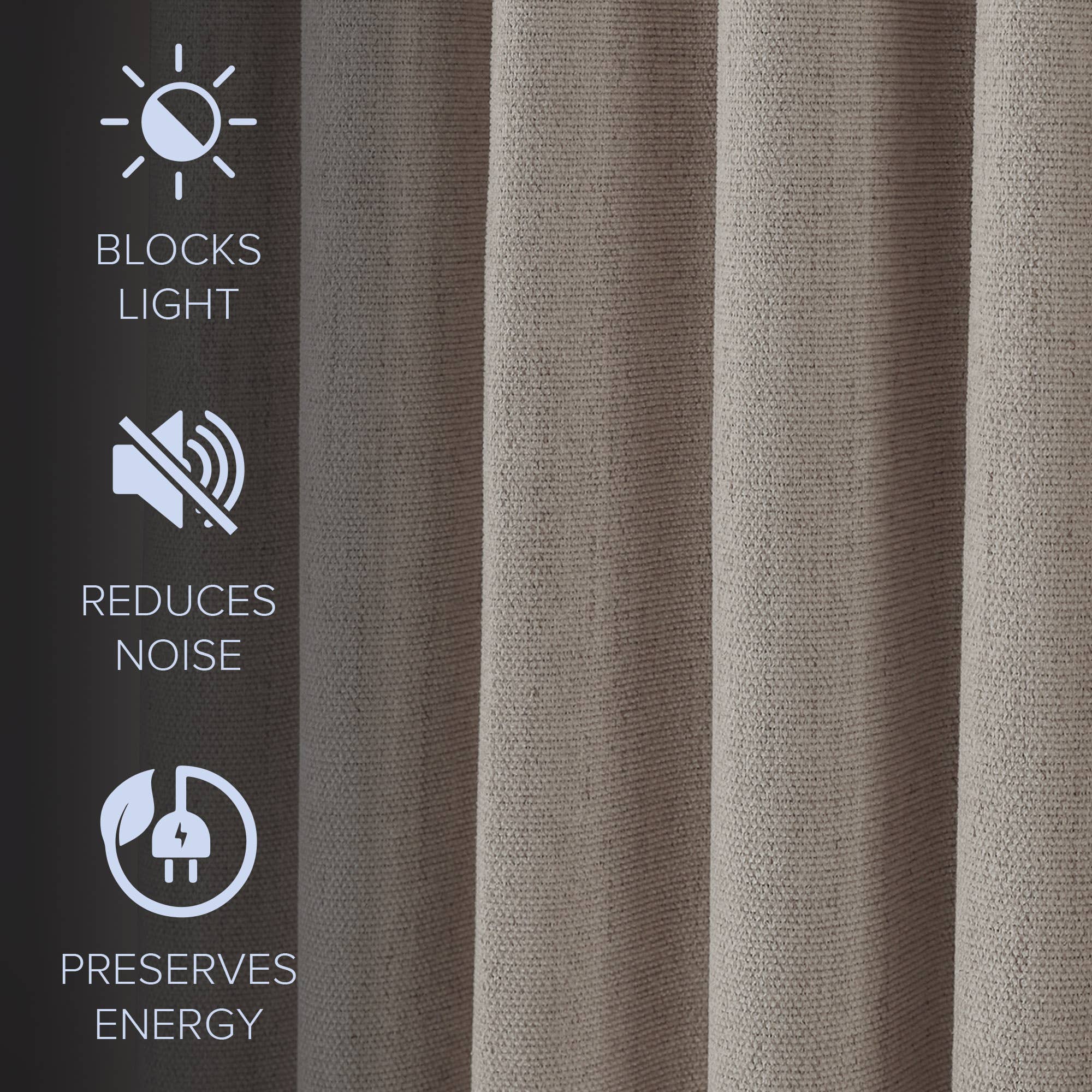 Awesome Home - Wholesale Curtain - Chenille Blackout Back Tab Curtains Pair, 2 Panels4