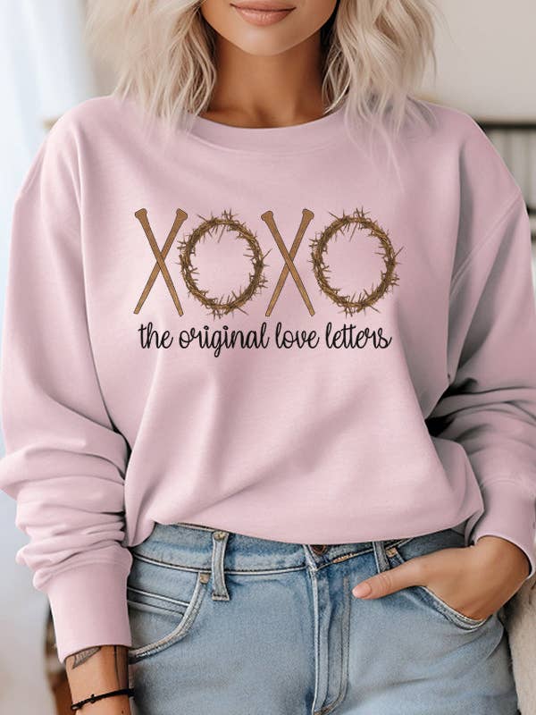 Easter XOXO Original Love Letters Sweatshirt 14622 for wholesale by Cali Boutique Wholesale