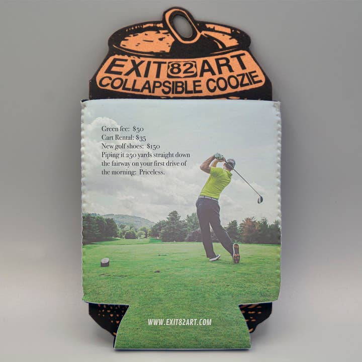 Priceless - Golf Themed - Collapsible Drink Coozie for wholesale by EXIT82ART