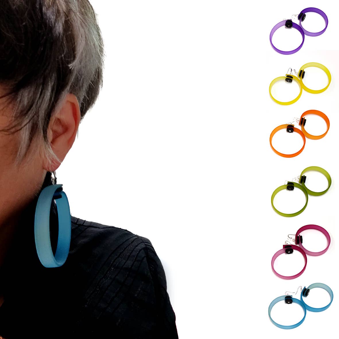 ALEX+SVET - Wholesale Hoop Earrings - ORA rubber hoop earrings ESSENTIALS line8