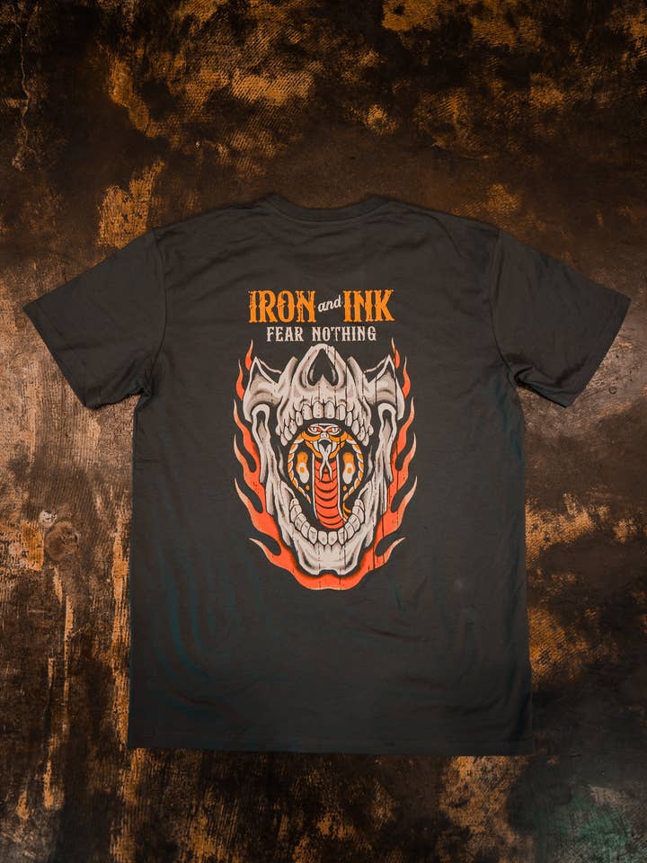 Iron And Ink Clothing Co - Wholesale Screen Printed T-Shirt - Unisex - Restocked "Fear Nothing" T-shirt- charcoal
