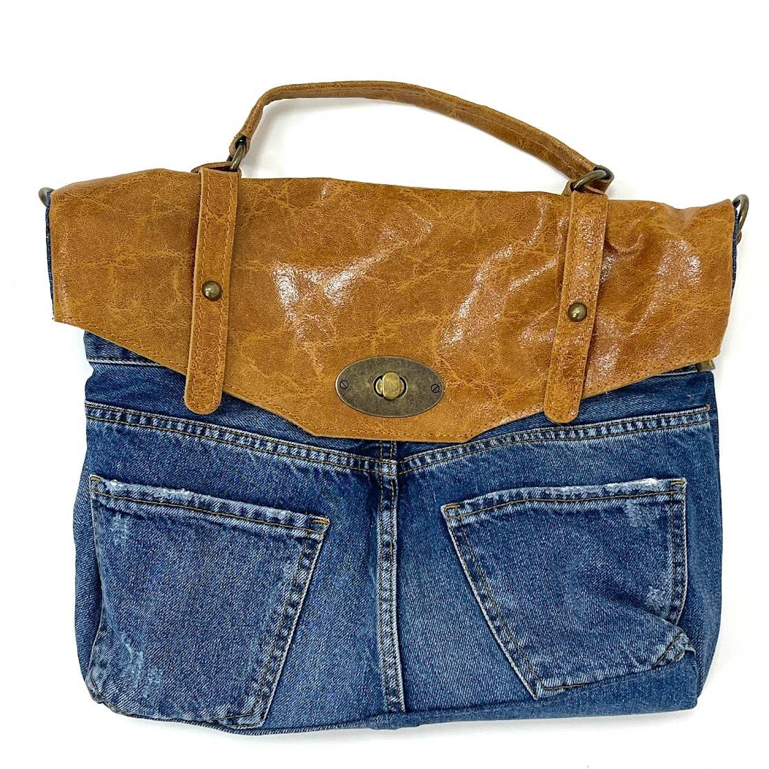 MILANO AMOUR - Wholesale Top Handle Bag - Women's - POSTINA LEONARDO VINTAGE DENIM PATTA SHINYLAMB COVER12