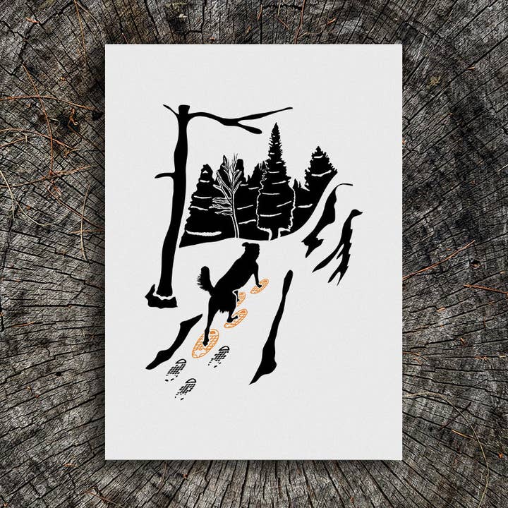 Snowshoe Pup Print | Winter Adventure Dog per la vendita all'ingrosso da parte di Soijen Illustrations