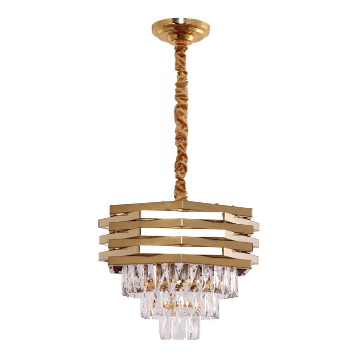 Lámpara Colgante Cristal Oro | 40cm para venta al por mayor de Luxury Living