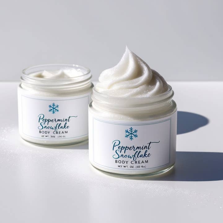 Peppermint Snowflake Body Cream for wholesale by Beautique Goals