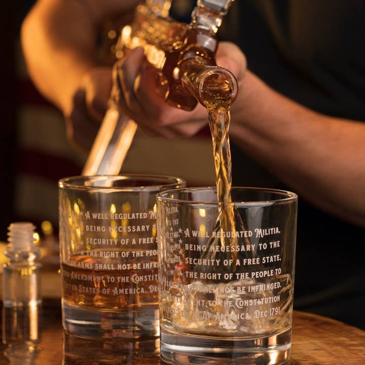 Old Southern Brass - Wholesale Decanter - AR-15 Glass Decanter with 2nd Amendment Whiskey Glasses