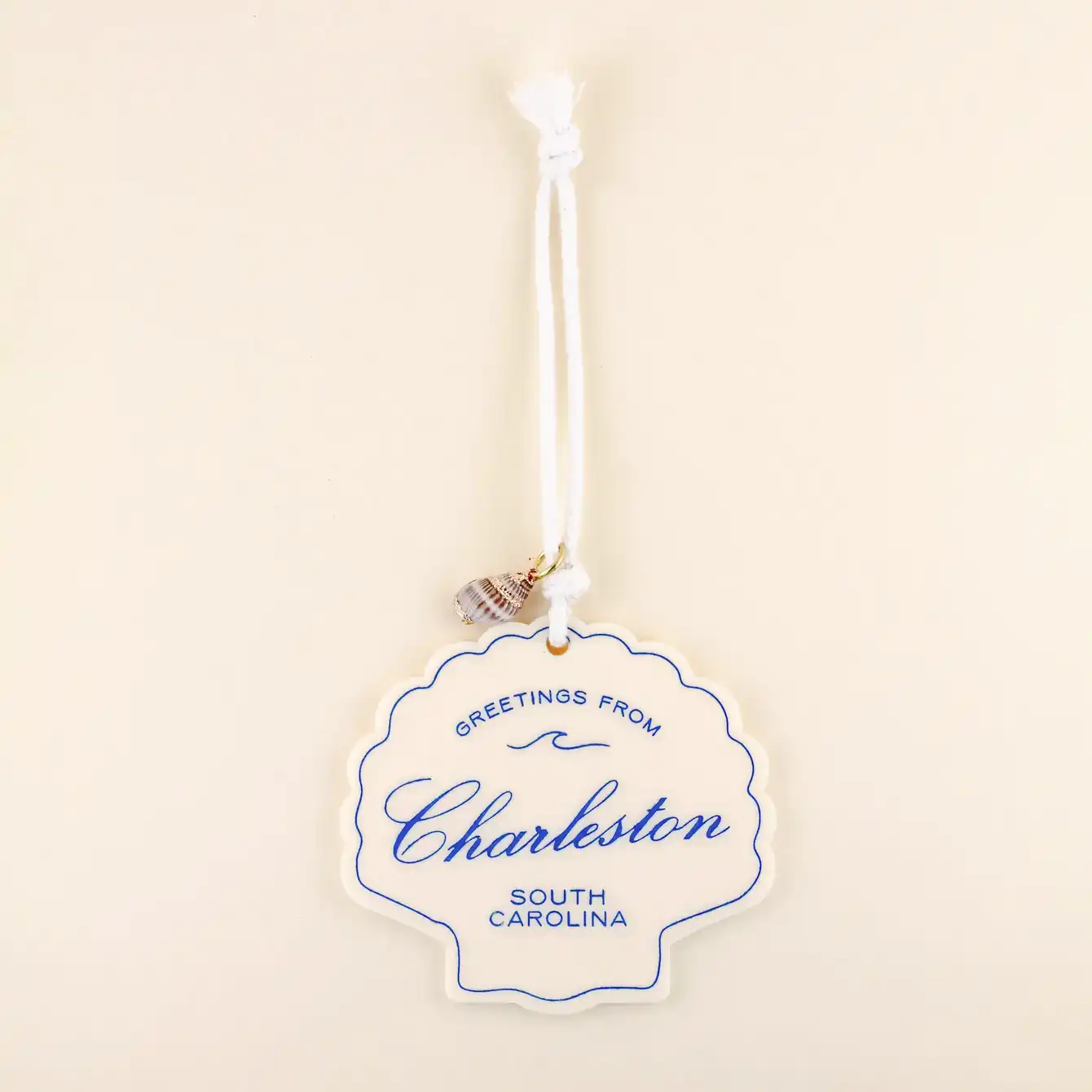 Freshwater Curated Goods – wholesale Ornament – Custom Your City Seashell Charm Ornament1