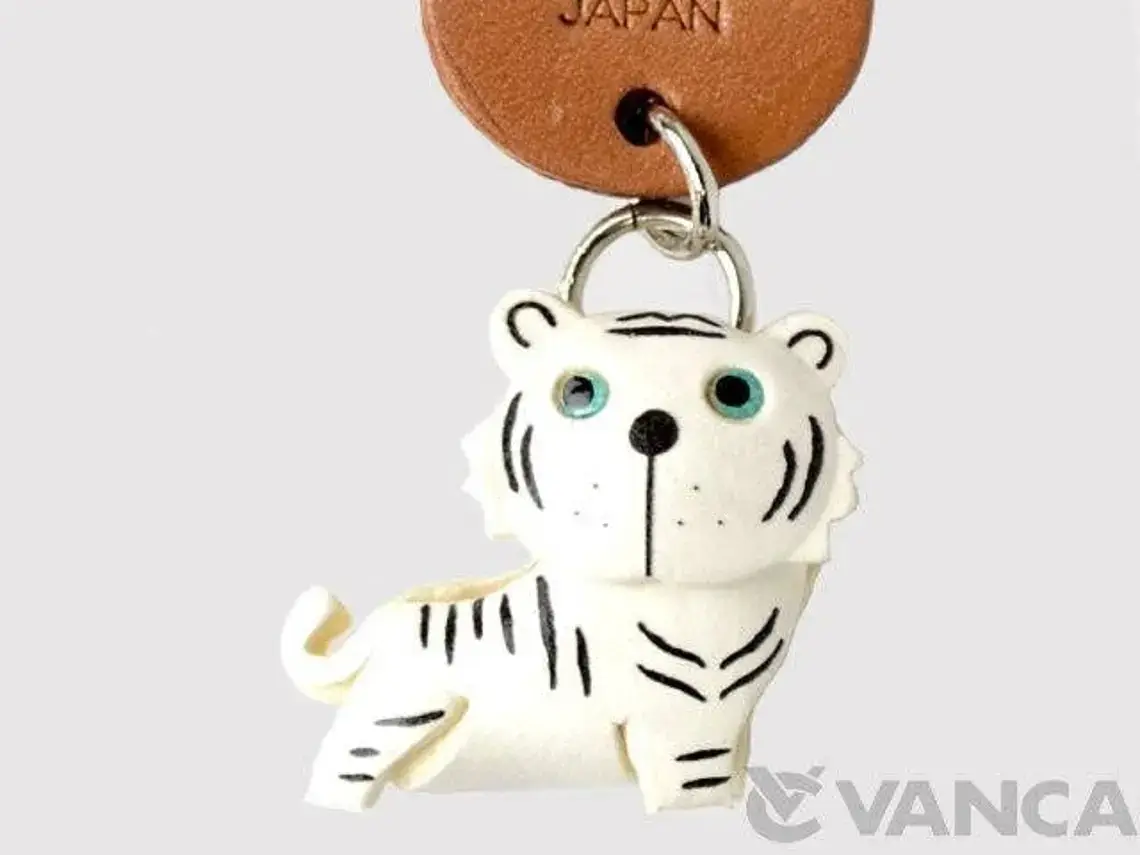 VANCA CRAFT - Wholesale Keychain – Women's - White Tiger Leather Animal Handmade Keychain Bag Charm2
