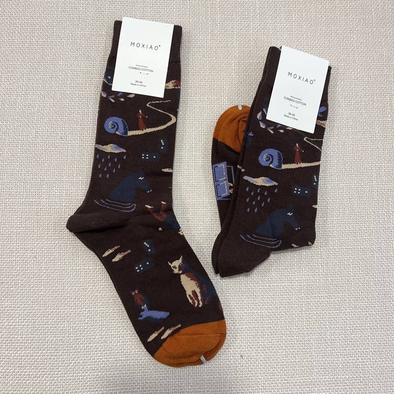 Tourtiwi - Vendita all'ingrosso Calzini - Donna - Calzini alla caviglia con motivo artistico colorato di tulipani e fragole.15