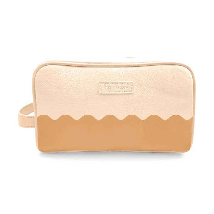 Caramel Ripple Wash Bag for wholesale by Fox & Fallow