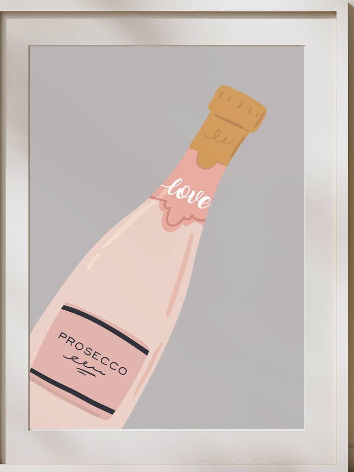 Prosecco Wall Art - Typography Print for wholesale by Três Paper Co