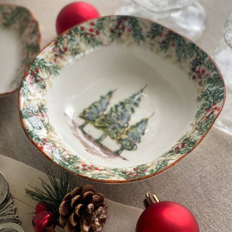 Arte Italica & Crown Linen Designs - Wholesale Bowl - Natale Cereal Bowl - Christmas3