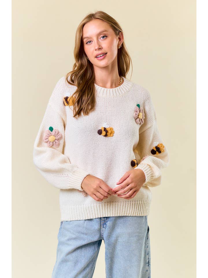 Doe and Rae - Wholesale Knit Sweater - Women's - BEE KNIT SWEATER - 1745C