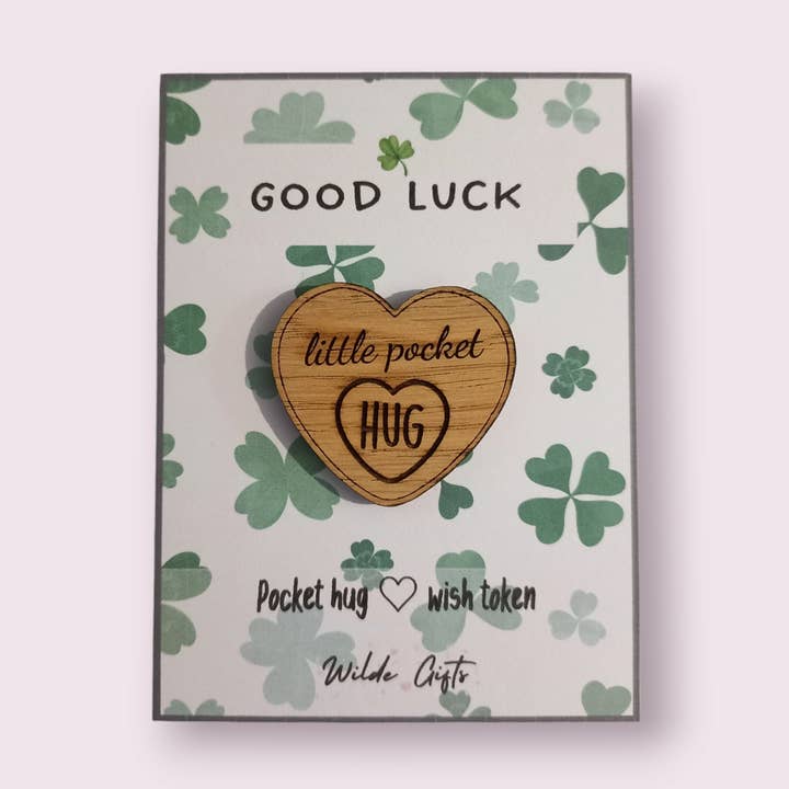 Good luck pocket hug for wholesale by Wilde Gifts UK