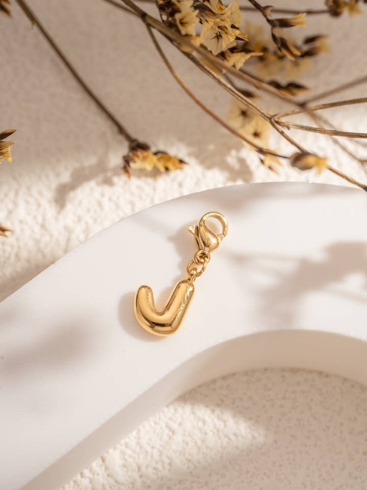 Customizable Gold Letter J Pendant in Stainless Steel for wholesale by COSMOS