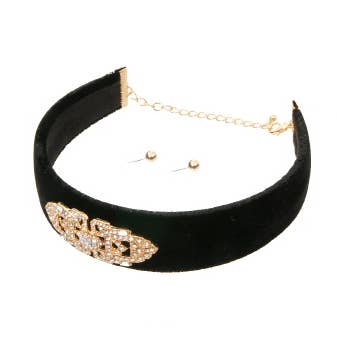 Samt Stoned Choker für den Großhandel von PinktownUSA